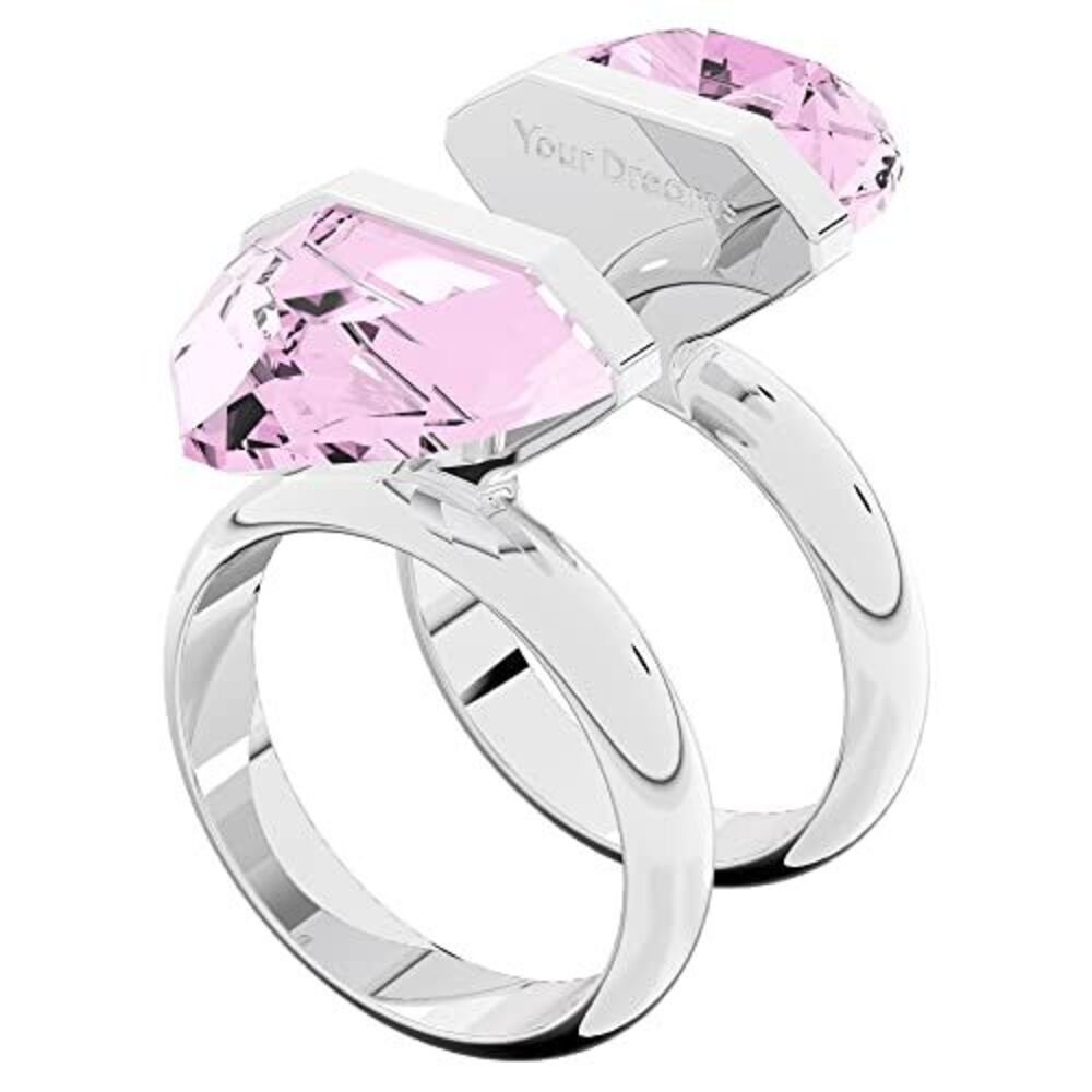 Swarovski Lucent ring Magnetic closure - Pear cut - Pink - Rhodium plated - Picture 2 of 3